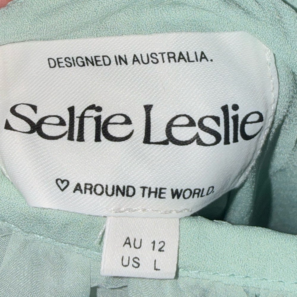 Selfie Leslie Santiago Cut-Out Ruffle Maxi Dress Sage Large - Picture 7 of 8